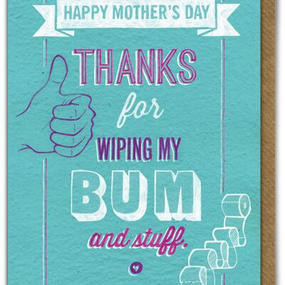 Wiping My Bum Funny Mother's Day Card