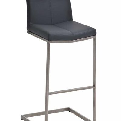 Tabouret de bar KOS Gris 43x45x99 Cuir artificiel gris acier inoxydable