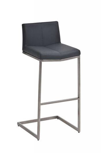 Tabouret de bar KOS Gris 43x45x99 Cuir artificiel gris acier inoxydable