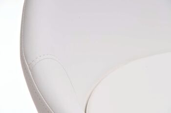 Tabouret de bar Crète blanc 45x47,5x98 cuir artificiel blanc acier inoxydable 3