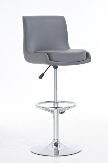 Tabouret de bar Florida Gris 44x41x100 Simili cuir gris Métal chromé