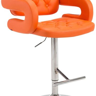 Taburete de bar Dublin naranja 55x62x103 cuero artificial naranja metal