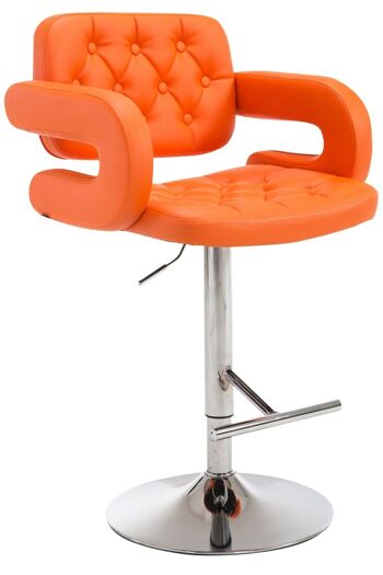 Tabouret de bar Dublin orange 55x62x103 similicuir orange métal 1