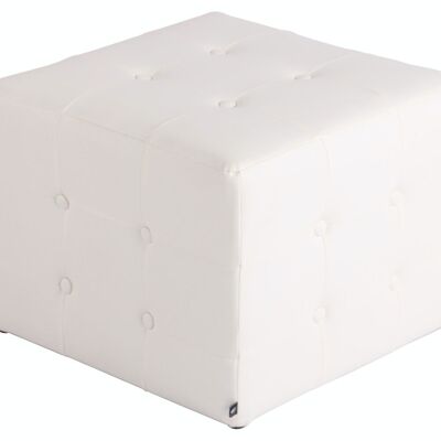 Sgabello Cubic bianco 48x48x37 similpelle bianca Wood