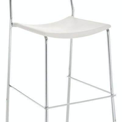 Taburete de bar Génova blanco 41x41x113 Blanco Madera Metal cromado