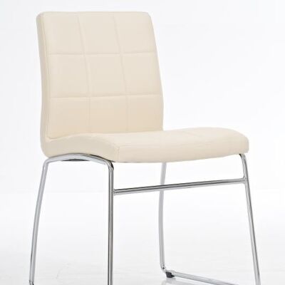 Visitor chair Sarah cream 51x52x85 cream leatherette Chromed metal