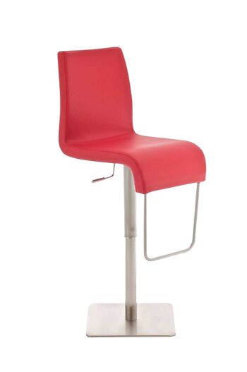 Tabouret de bar James rouge 57x41x93 simili cuir rouge acier inoxydable 1