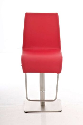 Tabouret de bar James rouge 57x41x93 simili cuir rouge acier inoxydable 2