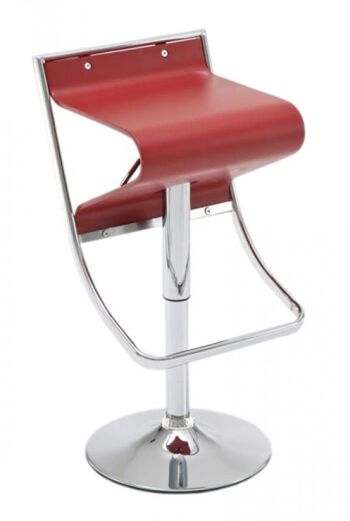 Tabouret de bar Monaco rouge 40x39x80 plastique rouge Métal chromé