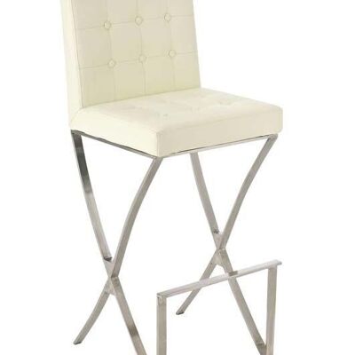 Bar stool Ballina E78 cream 53x45x110 cream leatherette stainless steel