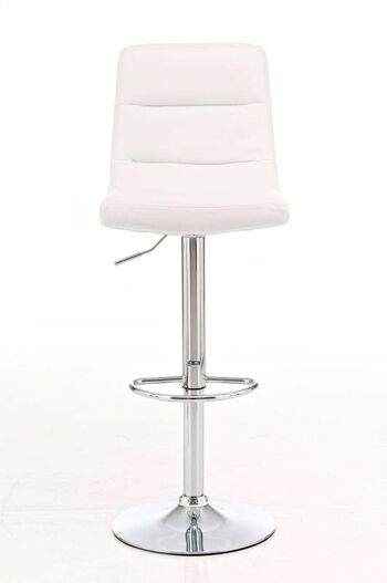 Tabouret de bar Sintra blanc 57x41x114 cuir artificiel blanc Métal chromé 2