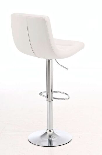 Tabouret de bar Sintra blanc 57x41x114 cuir artificiel blanc Métal chromé 3