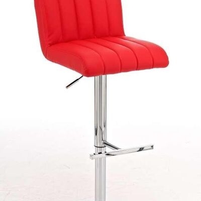 Bar stool New Orleans red 55x42x109 red leatherette Chromed metal