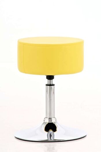 Tabouret Anna simili cuir jaune 39x39x51 simili cuir jaune Métal chromé 2