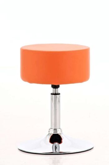 Tabouret Anna simili cuir orange 39x39x51 simili cuir orange Métal chromé 2