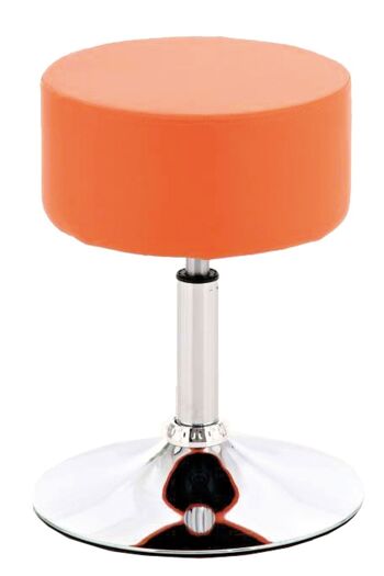 Tabouret Anna simili cuir orange 39x39x51 simili cuir orange Métal chromé 6