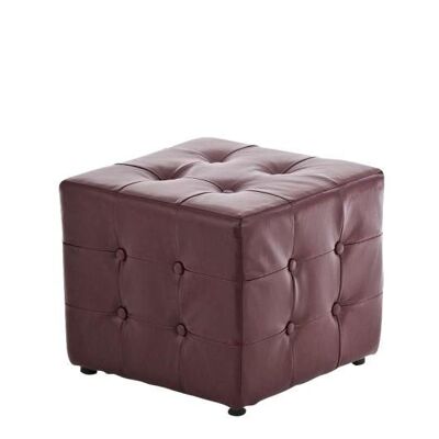 Stool Cubic bordeaux 48x48x37 bordeaux imitation leather Wood