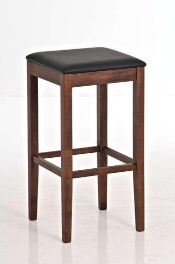 Tabouret de bar Maru cacao/noir 40x40x77 cacao/simili cuir noir Bois