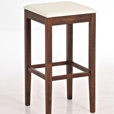 Bar stool Maru cocoa/cream 40x40x77 cocoa/cream leatherette Wood