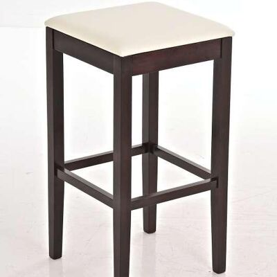 Bar stool Maru cappuccino/whipped cream 40x40x77 cappuccino/whipped cream artificial leather Wood