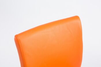 Tabouret de bar Cologne orange 47x38,5x95 simili cuir orange Métal chromé 6