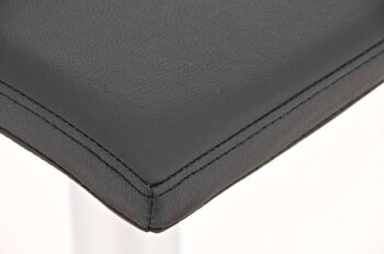 Tabouret de bar Salina noir 50x45x84 cuir artificiel noir Métal chromé 5