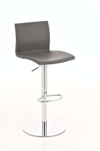 Tabouret de bar Salina Gris 50x45x84 Cuir artificiel gris Métal chromé 1