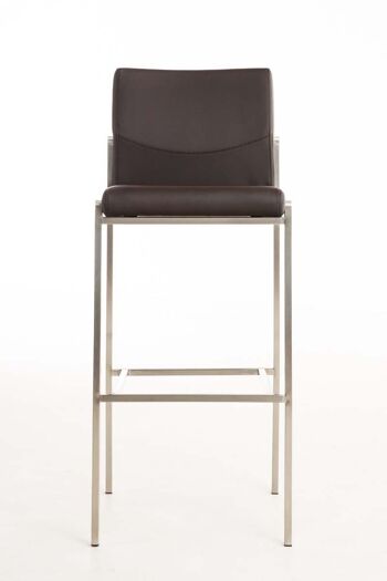 Tabouret de bar Torino E simili cuir marron 45x43x106 simili cuir marron acier inoxydable 7