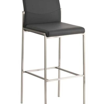 Tabouret de bar Torino E simili cuir Gris 45x43x106 Simili cuir gris acier inoxydable