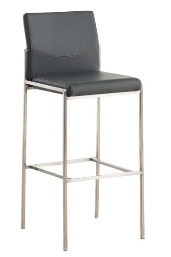 Tabouret de bar Torino E simili cuir Gris 45x43x106 Simili cuir gris acier inoxydable 6