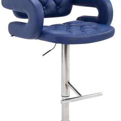 Bar stool Dublin blue 55x62x103 blue leatherette metal
