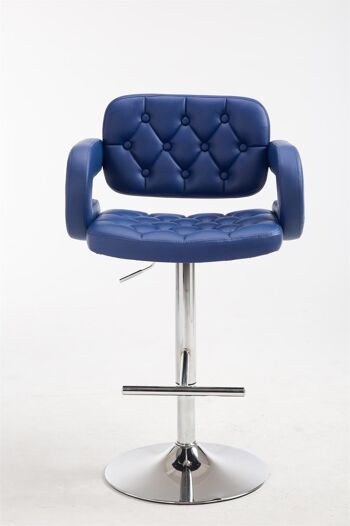 Tabouret de bar Dublin bleu 55x62x103 simili cuir bleu métal 2