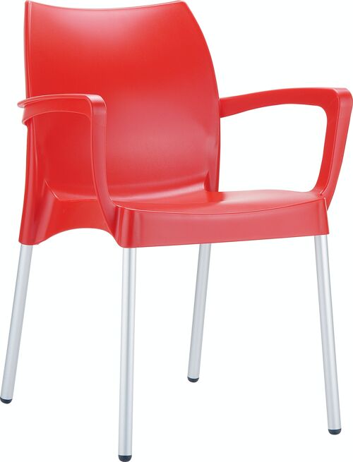 Dolce-stoel rood 53x56x80 rood plastic aluminium