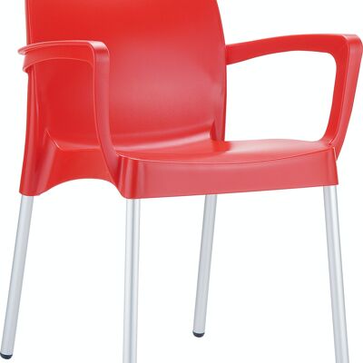 Dolce Stuhl rot 53x56x80 roter Kunststoff Aluminium