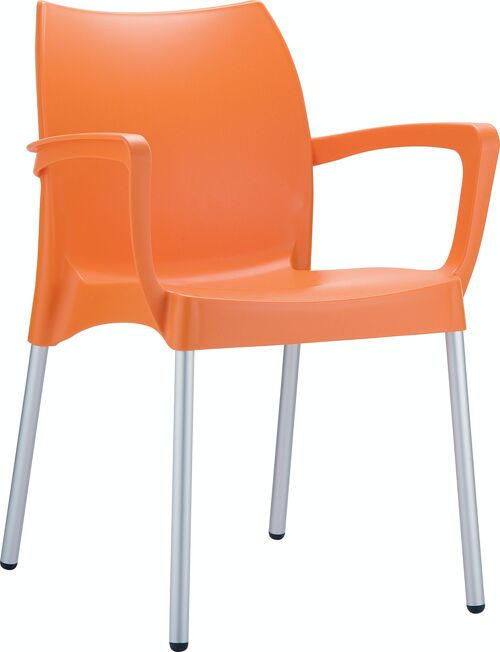 Dolce-stoel oranje 53x56x80 oranje plastic aluminium