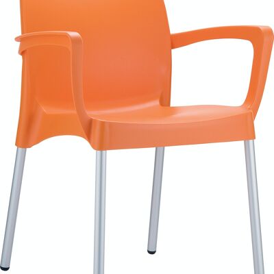 Dolce-stoel oranje 53x56x80 oranje plastic aluminium