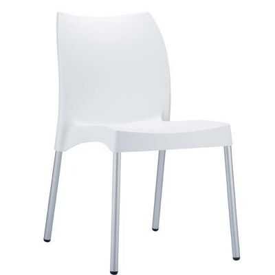 Vita Stuhl weiß 53x44x80 weißer Kunststoff Aluminium