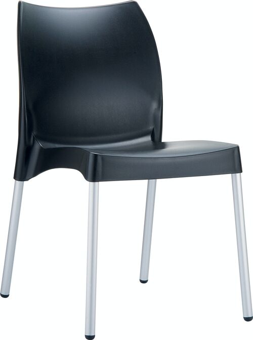 Vita-stoel zwart 53x44x80 zwart plastic aluminium