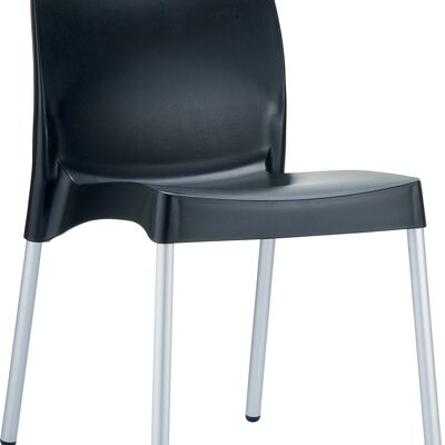 Vita Stuhl schwarz 53x44x80 schwarzer Kunststoff Aluminium