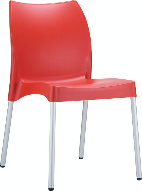 Vita-stoel rood 53x44x80 rood plastic aluminium