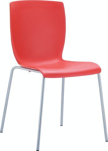 chaise MIO rouge 50x47x80 aluminium plastique rouge 1