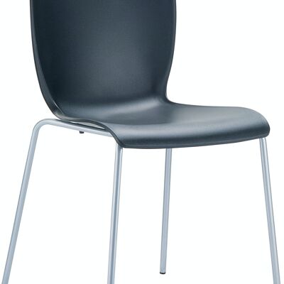 stoel MIO zwart 50x47x80 zwart plastic aluminium