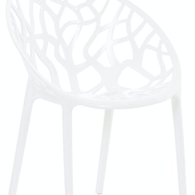 CRYSTAL silla apilable blanco brillo 60x59x80 plástico blanco brillo