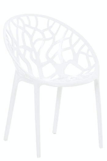 CRYSTAL chaise empilable blanc brillant 60x59x80 blanc brillant plastique plastique 1