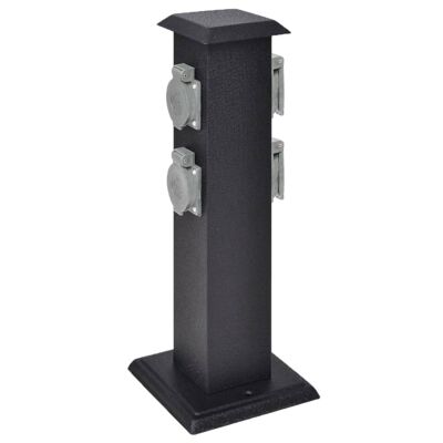 Outdoor socket on column (black)