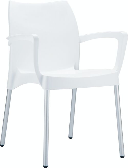 DOLCE-stoel wit 53x56x80 wit plastic aluminium