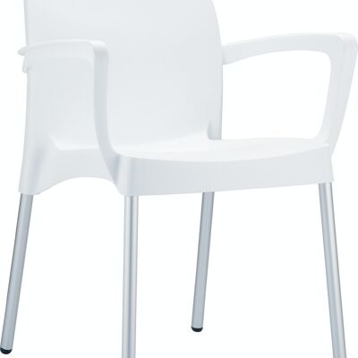 DOLCE-stoel wit 53x56x80 wit plastic aluminium