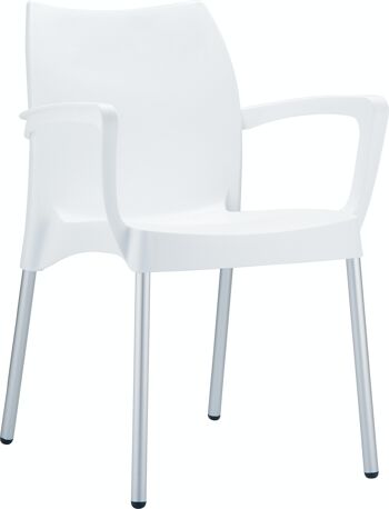 Chaise DOLCE blanc 53x56x80 aluminium plastique blanc 1