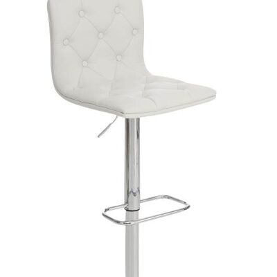 Taburete de bar Bristol blanco 48x40x92 metal cromado blanco