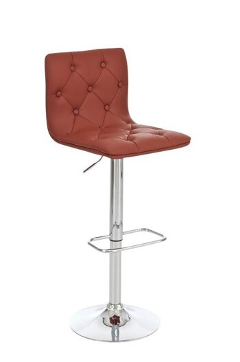 Tabouret de bar Bristol cognac 48x40x92 cognac Métal chromé